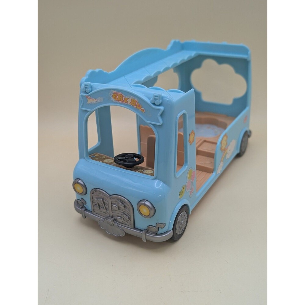 Calico Critters Sunshine Nursery Bus Sylvanian Families Blue Vehicle Shell Only